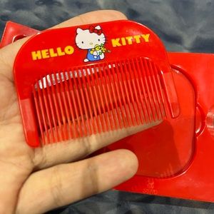 Vintage Hello Kitty Comb Mirror Compact Sanrio Japan 1976 Doll Travel Vanity Kit